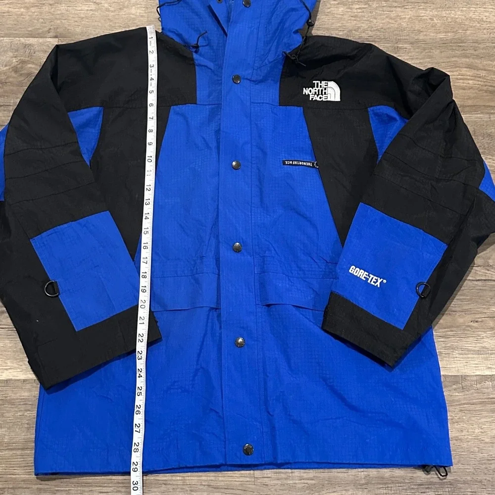 Vintage 90s The North Face Gore-Tex Mountain Jacket Blue Black Mens Size M Shell
